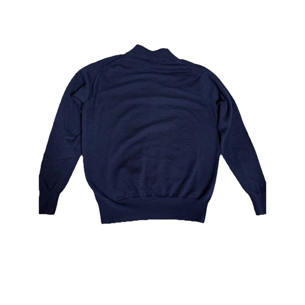 Peter Millar Crown Soft Sweater 1/4 Zip Merino Wool Silk Blend Mens Sz L Navy - Picture 5 of 7